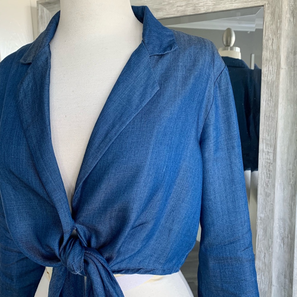 Chambray Tie Top